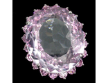 Кольцо кунцит (17,00ct.), роз. сапфир, р.17,1 серебро 925