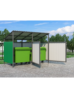 Мусорная площадка на 2 бака (арт. МП 02)