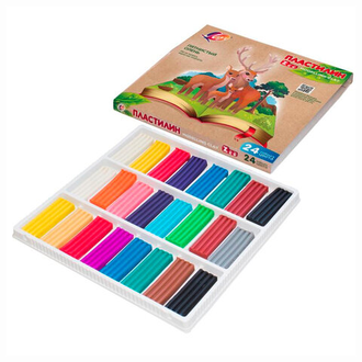 Пластилин классический ЛУЧ "Zoo", 24 цвета, 360 г, картонная коробка, 30С 1809-08