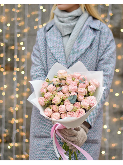 Букет с пионовидной розой "Бомбастик"