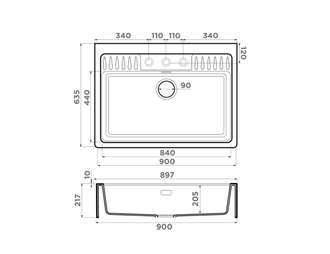 МОЙКА OMOIKIRI KINOKAWA 90 WH (4993853) БЕЛЫЙ