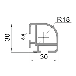 Алюминиевая стойка-ригель для торговых конструкций