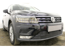 Защита радиатора Volkswagen Tiguan II 2016- black низ PREMIUM