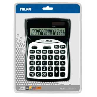 Калькулятор настольный Milan 152016BL, 16 разр, чёр-бел, блистер