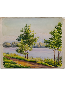 "Озерки" бумага акварель Попенков Я.И. 1980-е годы