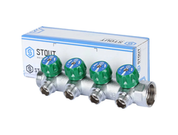 Коллектор регулирующий STOUT 1", 4 отвода 1/2" (Арт. SMB-6850-011204)