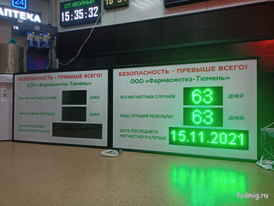 Электронное табло без несчастных случаев, наш лучший результат, дата последнего несчастного случая 850*1330