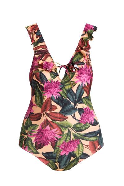 Купальник слитный с рюшами