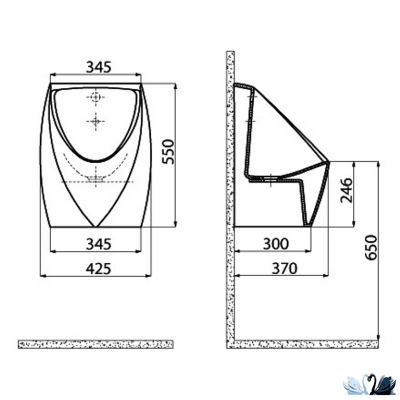 Писсуар Creavit TP645-00CB00E-0001 Urinal сенсорный подвесной с внутренней подводкой