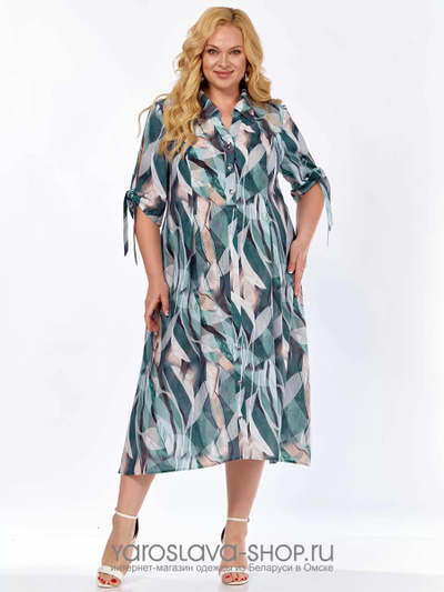 Элегантное платье свободного кроя с абстрактным принтом