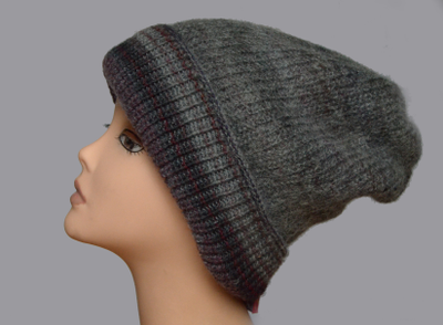 Вязаная шапка бини с подворотом Италия визио фото