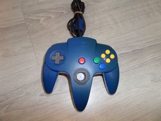 Контроллер для Nintendo N64  (Оригинал) (Синий)