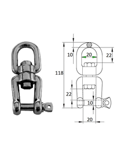 Вертлюг петля-скоба 10мм CIM 2702-0110