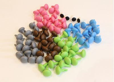 Колышки большие. Набор цветов № 2. 128 штук, 6 цветов.