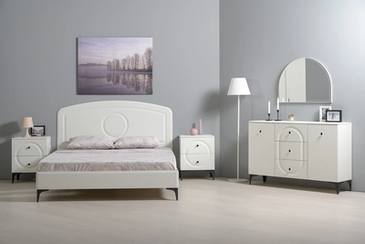 Кровать Валенсия 11.36.01 белый, шагрень, 160*200 см