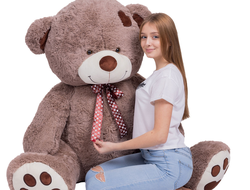 Большой плюшевый медведь 200 см кофейный Тони