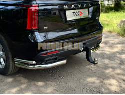 Защита задняя (уголки двойные) 76,1/42,4 мм ТСС для Haval H5 2024-