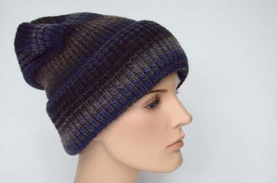 Визио шапка с отворотом темносиняя
