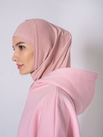 Арт. 19002 Комплект хиджаб с шапочкой. Цвет пудра.