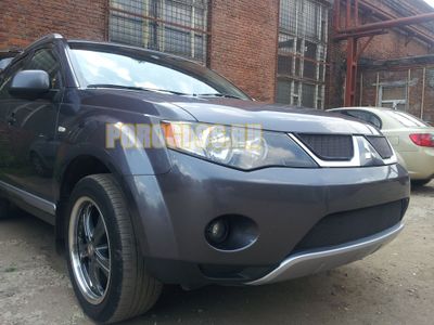 Защита радиатора Mitsubishi Outlander XL 2006-2010 black верх
