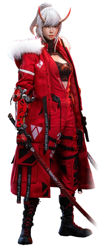 ПРЕДЗАКАЗ - Девушка-киборг (в красном) - Коллекционная фигурка 1/6 Ghost Attendant Red Remains (GS-002) - POPCOSTUME  ?ЦЕНА: 31900 РУБ.?