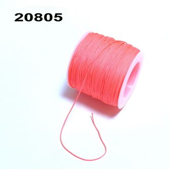 Шнур нейлоновый арт.20805: цвет "розовый неон" - ф 1мм