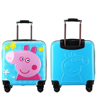 Детский чемодан 3D Свинка Пеппа (Peppa Pig) голубой