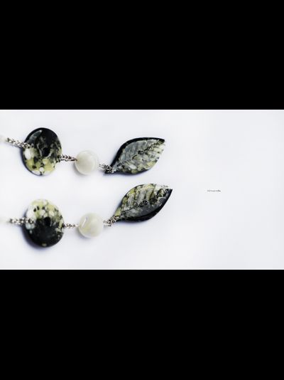 "Русалочья роща", длинные серьги с перламутром в стиле бохо-шик