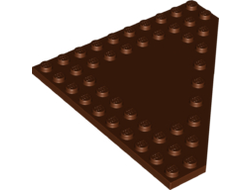 Wedge, Plate 10 x 10 Cut Corner with no Studs in Center, Reddish Brown (92584 / 6107938)