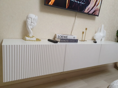 Инфинити тумба под ТВ подвесная 1800 мм Белый / мдф белый матовый