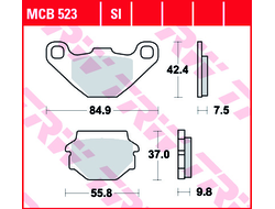 Тормозные колодки передние/задние TRW MCB523 для Suzuki GS 125/450 // Kawasaki KL 250/600/650 // KTM MX500 //Aeon // Aprilia // Buell // Cagiva // Kram-It // Peugeot // SYM // TGB