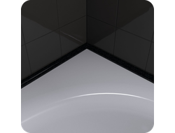 Акриловый плинтус бордюр для ванной BNV ПШ12 12х12 черный правый монтаж в углу