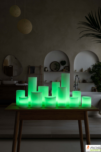 Большой набор LED свечей с парафиновыми плафонами, "Цветной"