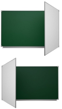 Двухэлементная (Л) магнитная эмалированная школьная доска комбинированная (мел\маркер)
