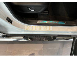 Пороги труба с проступью Папа Тюнинг d76 для JETOUR X90 Plus 2022-