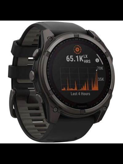 Часы Garmin Fenix 8 —51mm Solar Sapphire Carbon Gray DLC Titanium Black / Pebble Gray