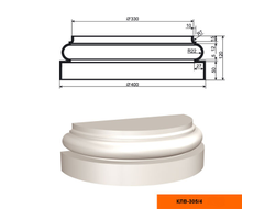 Рифленый ствол (тело) фасадной полуколонны из пенополистирола с покрытием LEPNINAPLAST-FASAD (Лепнинапласт-фасад)  КЛВ-305/3 HALF