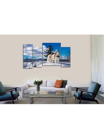 Модульная картина "Снежная лайка"