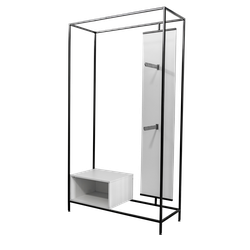 (ВЕШП 24) Вешало пристенное с тумбой и 2-мя прямыми кронштейнами