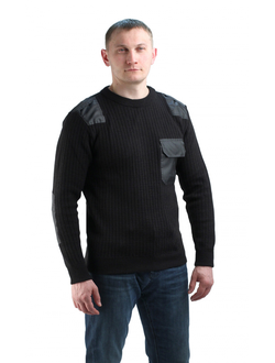 Джемпер п/ш форменный черный с накладками