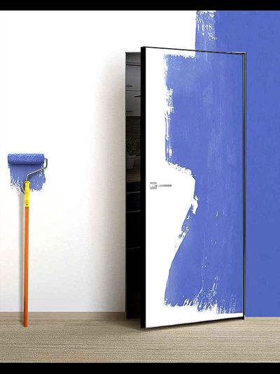 Дверь скрытая PX-0 Invisible кромка  AL черная под отделку