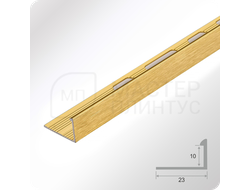 Алюминиевый окантовочный профиль для плитки ПО Г10 золото глянец браш