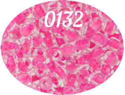 Бисер Zlatka 8/0 10гр цвет № 0132 прозрачный с малиновым отверстием