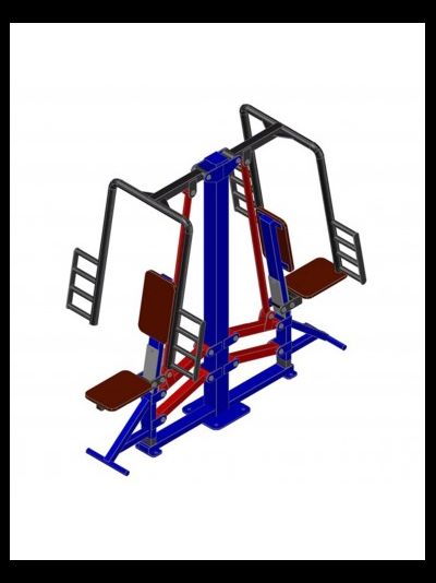 Уличный тренажер жим от груди двойной с регулировкой AVU006