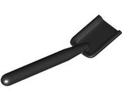 Minifigure, Utensil Shovel / Spade - Handle with Round End, Black (3837 / 383726 / 4189009)