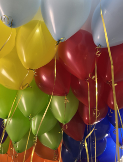 Шары разноцветные 50 шт под потолок