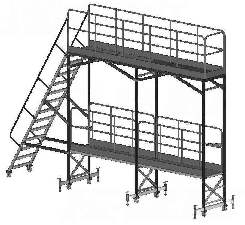 Лестница с двумя площадками ЛС-2П-Ст3