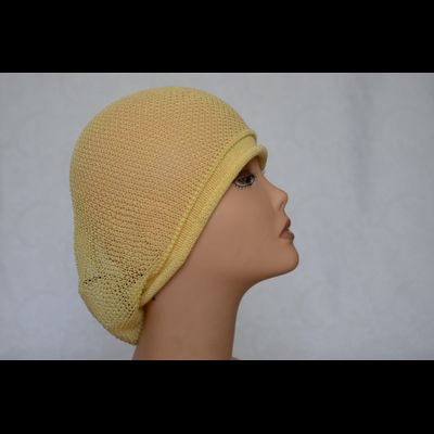 Желтый женский летний берет из хлопка Vizio Италия 4810