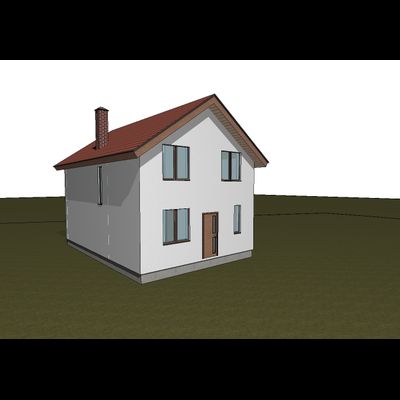 Двухэтажный дом с тремя спальнями и мансардой 99.86 м² (S8)