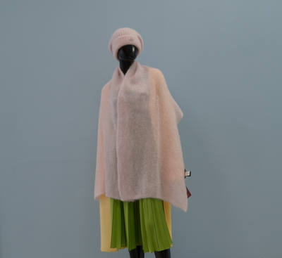 Итальянский розовый палантин и головной убор Vizio Италия фото